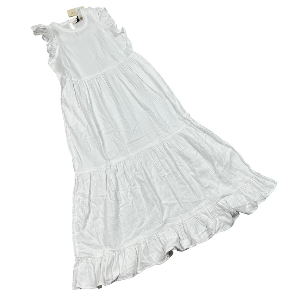 Universal Thread Women's White Flutter Sleeveless Tiered Dress - Small - NWT